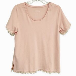Soft Surroundings | Short Sleeve Top Cotton Spandex Pink Size Medium